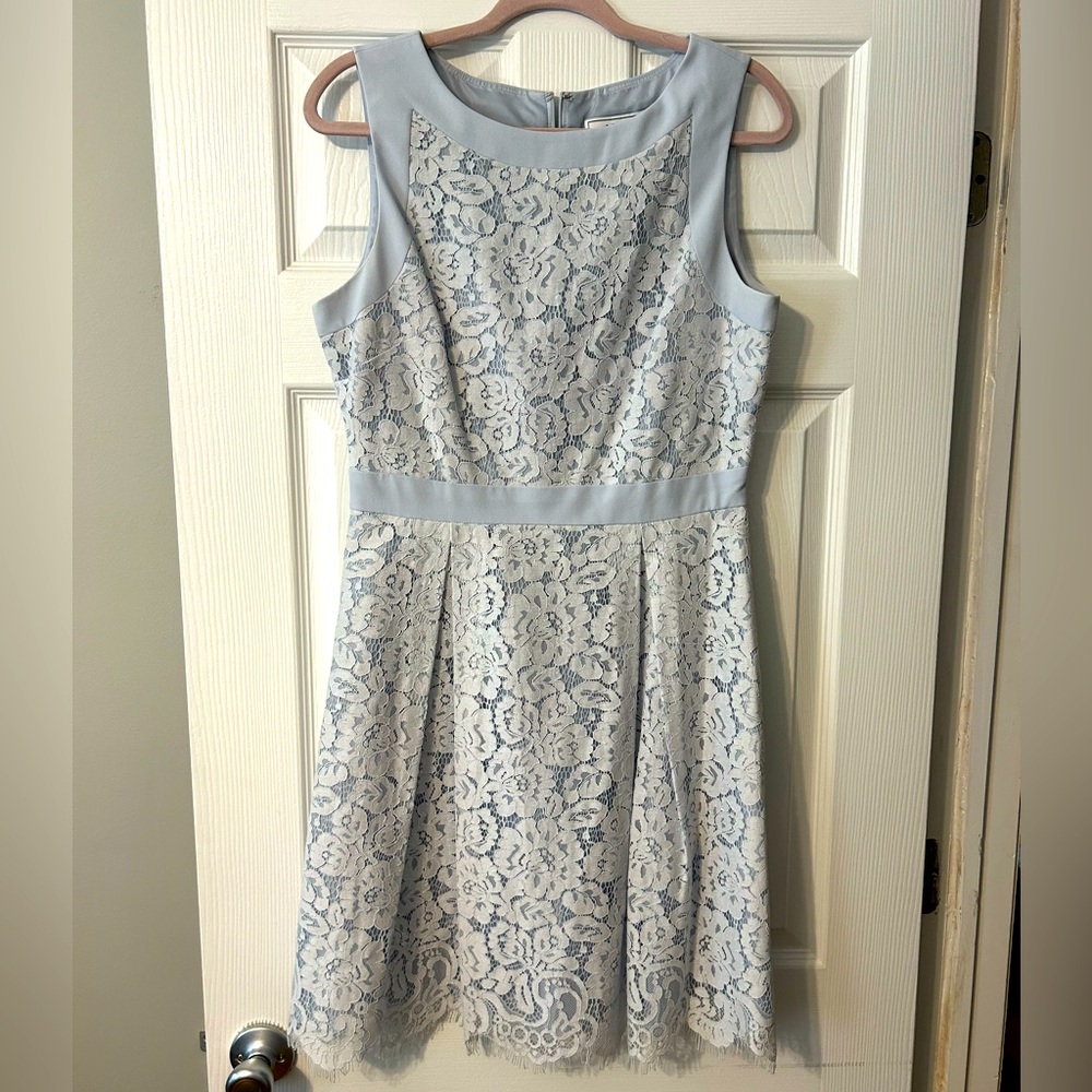 J Howard Light blue lace dress, worn once, size 10